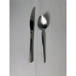 Wallace Kings Plate Retired Pattern Stainless Flatware Knife & Spoon 18/10